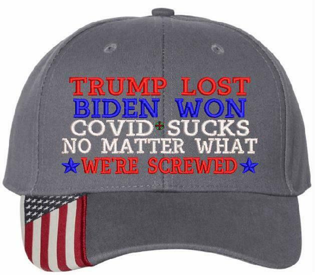 Joe Biden Won Trump Lost WE'RE SCREWED Adjustable USA300 Embroidered Hat CAP - Powercall Sirens LLC