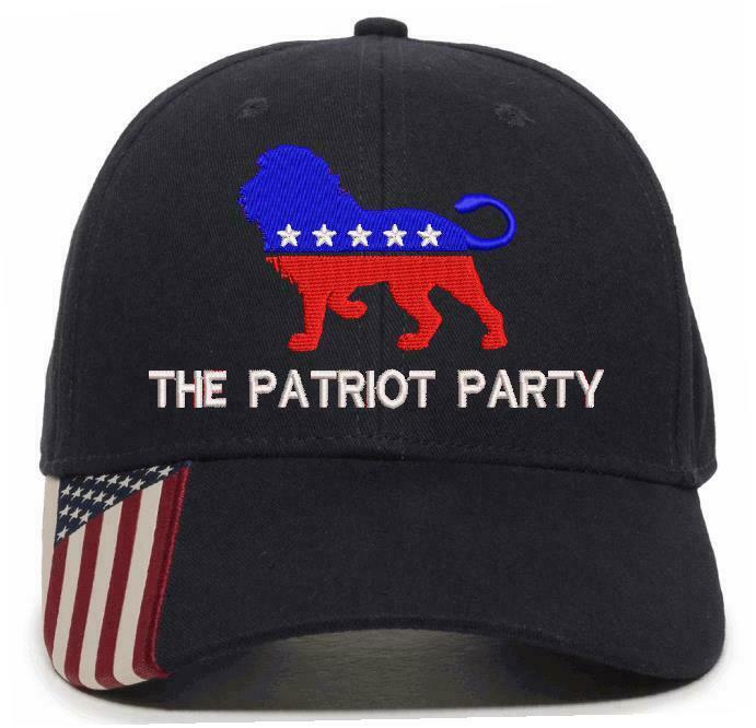 The Patriot Party Hat - Embroidered USA300 Flag Brim Adjustable Hat TRUMP 2024 - Powercall Sirens LLC