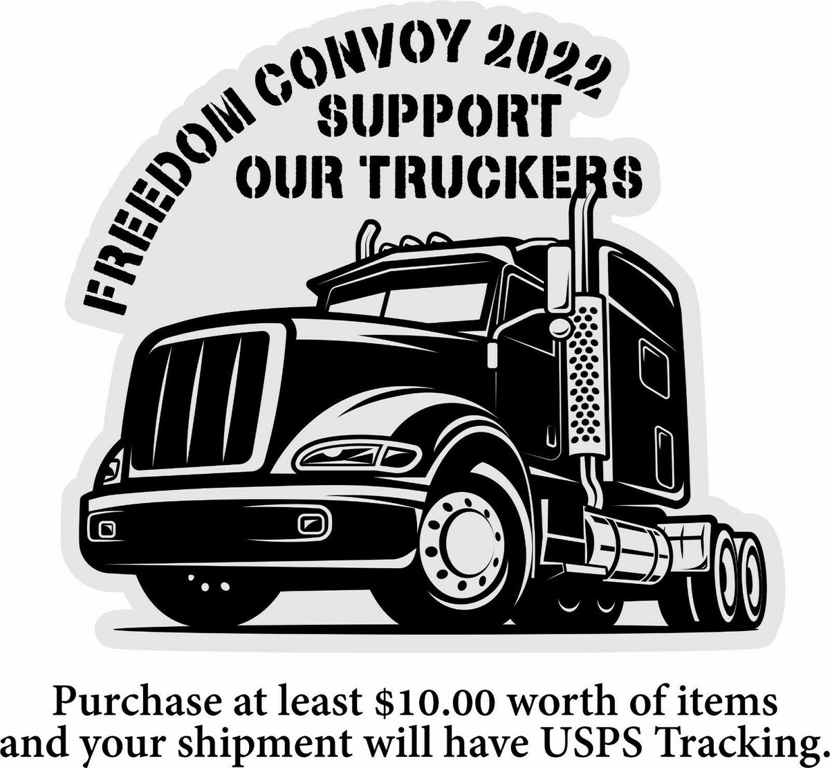 Freedom Convoy Decal - support our truckers window/hardhat decal - various sizes - Powercall Sirens LLC