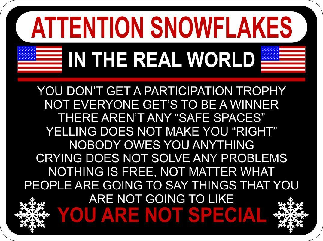 Attention Snowflake Car Truck Bumper Sticker Political Window Decal Trump POTUS - Powercall Sirens LLC