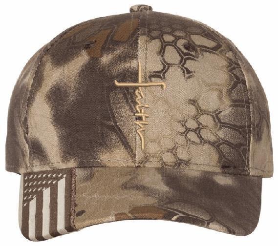 Faith Hat - Embroidered USA300 Adjustable hat w/ flag brim Faith Jesus Christ - Powercall Sirens LLC