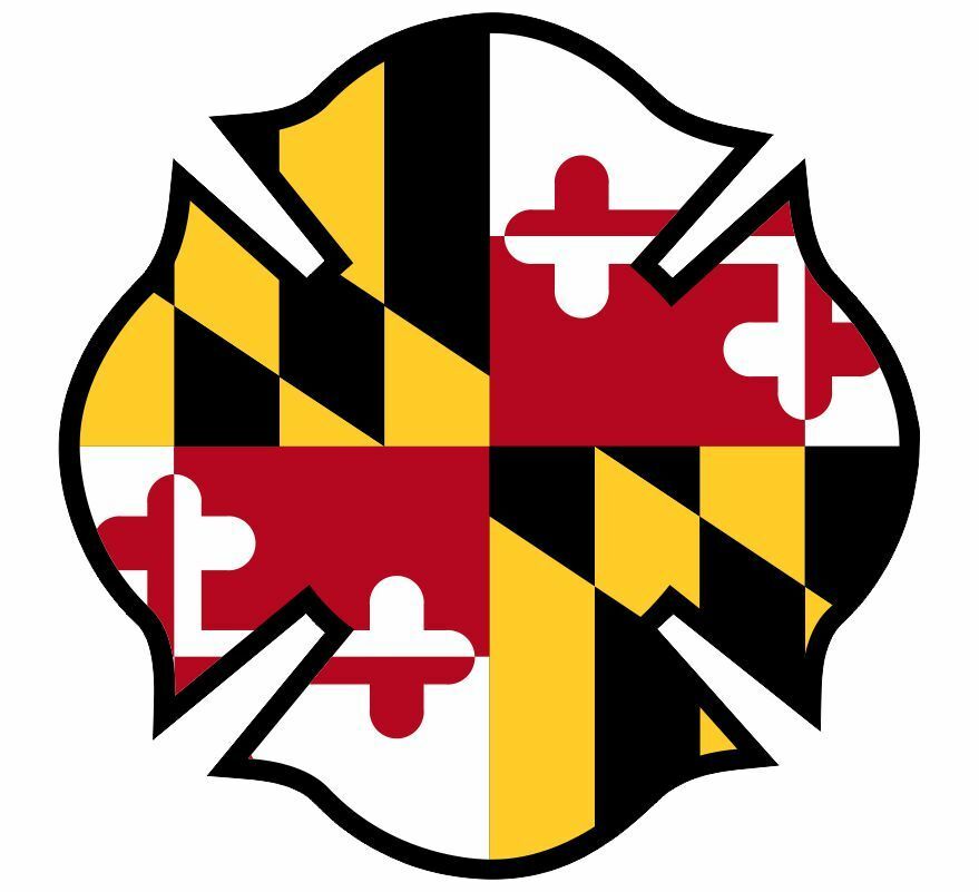 Firefighter Decal - Maryland Maltese Cross window decal-Various Sizes Free ship - Powercall Sirens LLC