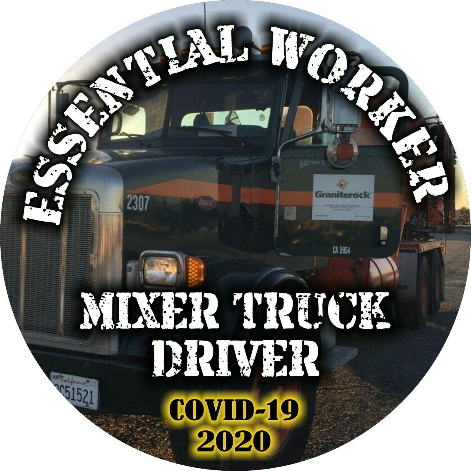 Essential Worker Sticker - Mixer Truck Driver Essential Window Decal Sticker - Powercall Sirens LLC