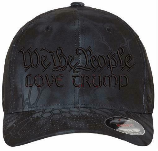 We The People "LOVE TRUMP" Flex Fit 6277 Embroidered Low Profile Ball Cap - Powercall Sirens LLC