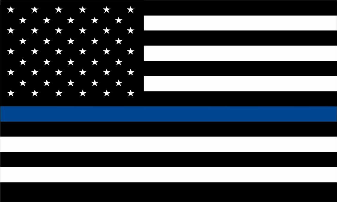 Thin Blue Line Decal - American Flag REFLECTIVE  free Ship Various Sizes - Powercall Sirens LLC