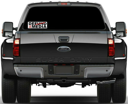 Defund the Media Bumper Sticker Fake News Decal 8.7" x 3" Buy 3 get one free - Powercall Sirens LLC