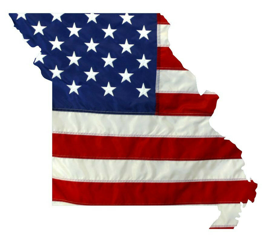 State of Missouri Realistic American Flag Window Decal - Various Sizes - Powercall Sirens LLC