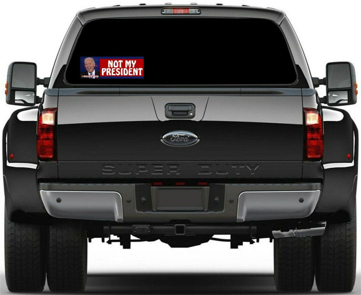 NOT MY PRESIDENT Bumper Sticker - I Rigged 2020 Design PRO TRUMP 8.7" X 3" - Powercall Sirens LLC