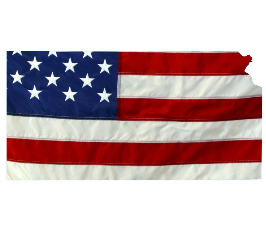 State of Kansas Realistic American Flag Window Decal - Various Sizes - Powercall Sirens LLC