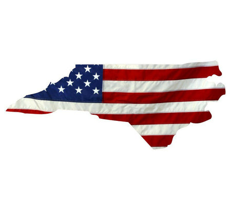 State of North Carolina Realistic American Flag Window Decal - Various Sizes - Powercall Sirens LLC