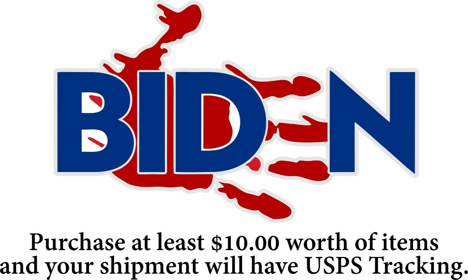President Joe Biden Bloody Hand Sticker Decal - Various Size Options Anti Biden - Powercall Sirens LLC