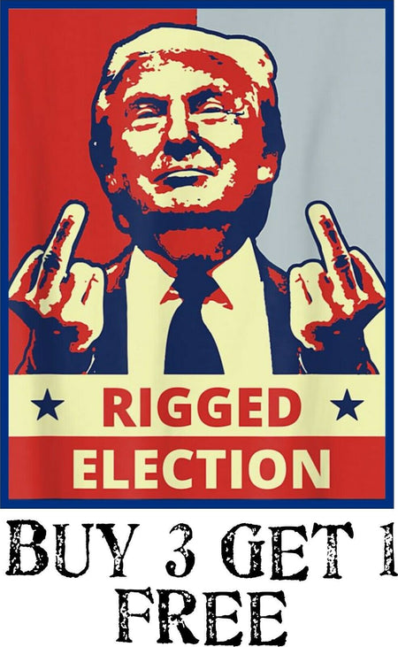 Rigged 2020 Election Middle Fingers Trump Biden Bumper MAGNET 6" x 4" MAGA - Powercall Sirens LLC