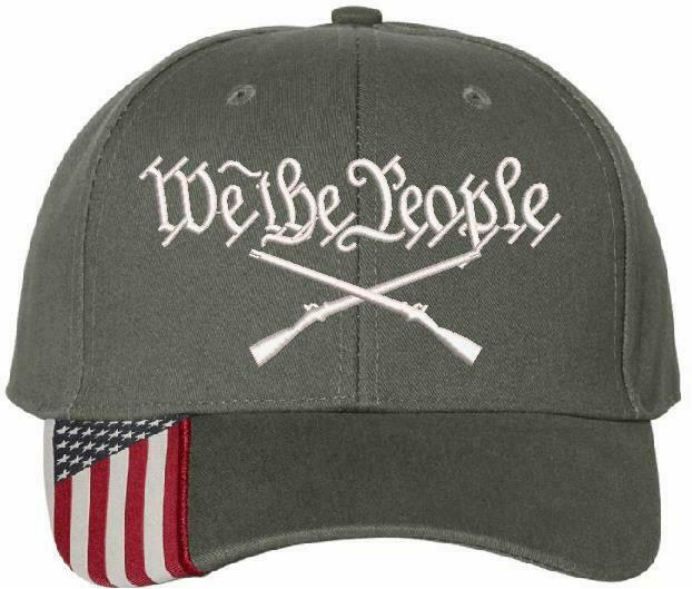 We The People Embroidered Hat 2nd Amendment USA300 Outdoor Cap w/Flag Brim - Powercall Sirens LLC