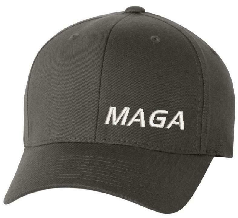 Make America Great Again Hat Flex Fit with Lower Side MAGA and flag on the back - Powercall Sirens LLC