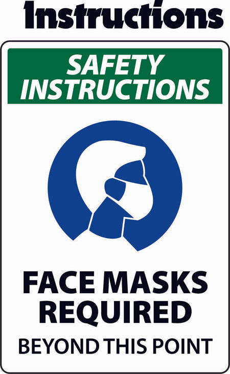 NOTICE FACE MASK REQUIRED STICKERS / SAFETY SIGN Quantity of 2 DECALS. - Powercall Sirens LLC