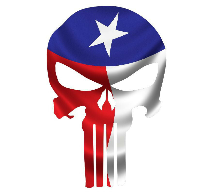 Punisher Decal State of Texas Flag Vinyl Decal - Various Sizes ships free - Powercall Sirens LLC