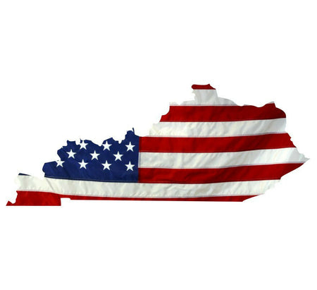 State of Kentucky Realistic American Flag Window Decal - Various Sizes - Powercall Sirens LLC