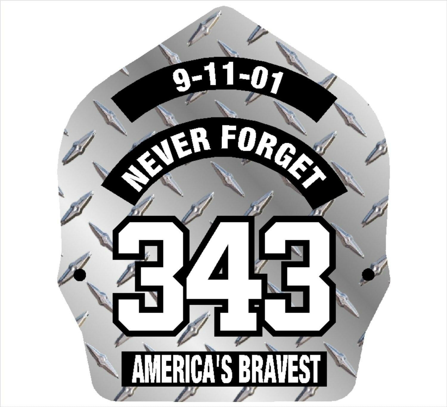 Firefighter Decal -9/11 Never Forget 343 Diamond Plate- Various Sizes ...