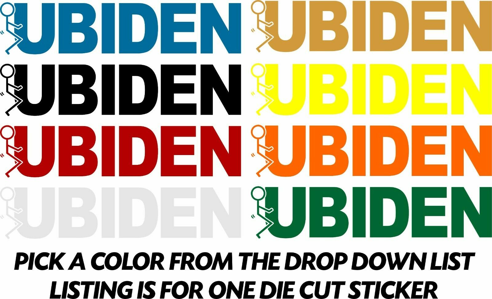 Let's Go Brandon FU Biden Die Cut Exterior Sticker - Various Colors 8" x 1.75" - Powercall Sirens LLC