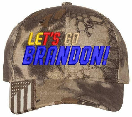 Let's Go Brandon Racing Stripes Embroidered Adjustable USA300 Hat, FJB JOE BIDEN - Powercall Sirens LLC