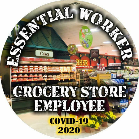 Essential Worker Sticker - Supermarket Food Store Window Decal - Various Sizes - Powercall Sirens LLC