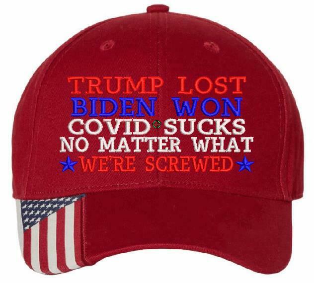 Joe Biden Won Trump Lost WE'RE SCREWED Adjustable USA300 Embroidered Hat CAP - Powercall Sirens LLC