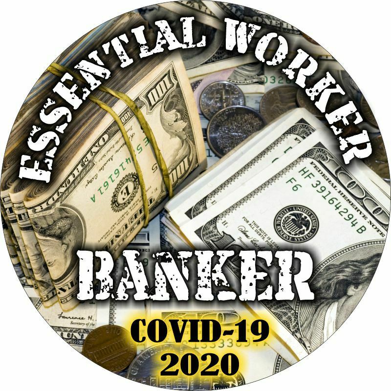 Essential Worker Sticker - Banker Banking Worker Window Decal - Various Sizes - Powercall Sirens LLC