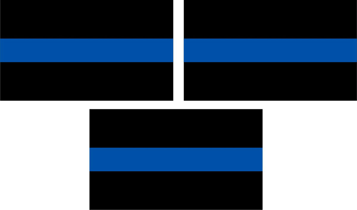 Thin Blue Line Products - REFLECTIVE 2" X 3" DECAL - SET OF THREE Decals - Powercall Sirens LLC