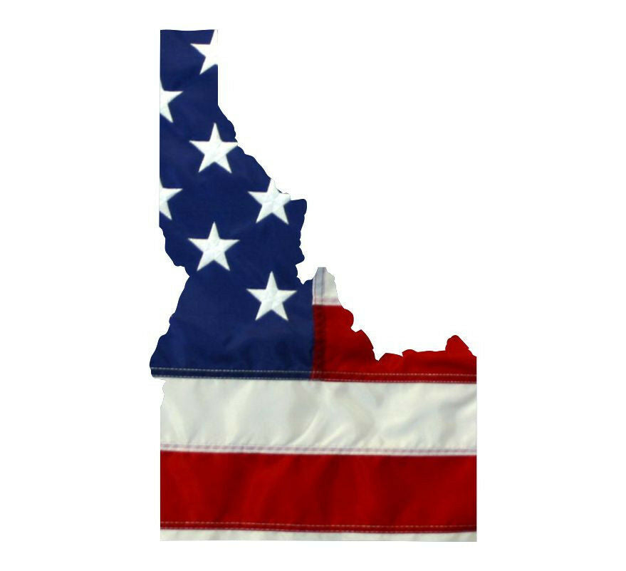 State of Idaho Realistic American Flag Window Decal - Various Sizes - Powercall Sirens LLC