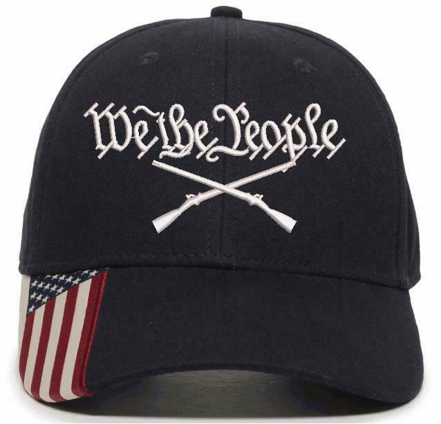 We The People Embroidered Hat 2nd Amendment USA300 Outdoor Cap w/Flag Brim - Powercall Sirens LLC