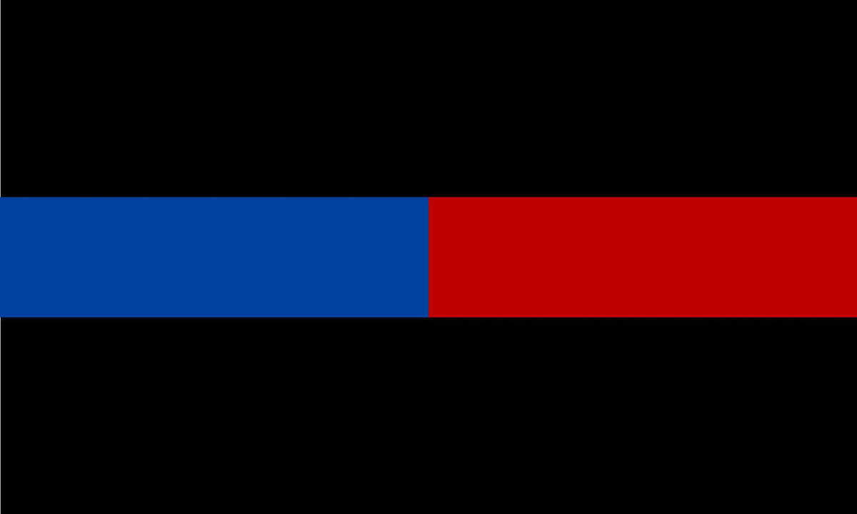 Thin Blue Line Half Blue Half Red Line Exterior REFLECTIVE - Varios Sizes - Powercall Sirens LLC