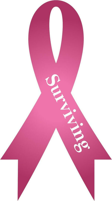 Cancer Ribbon Decal - Surviving Pink Cancer Support Ribbon Decal - Various Sizes - Powercall Sirens LLC