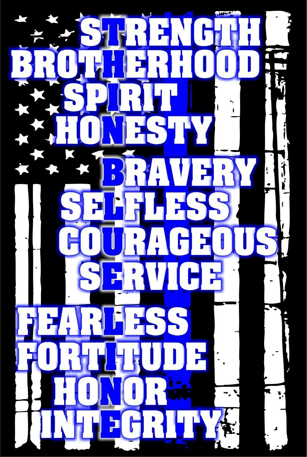Thin Blue Line Decal-Flag of Strength and Brotherhood Reflective Exterior Decal - Powercall Sirens LLC