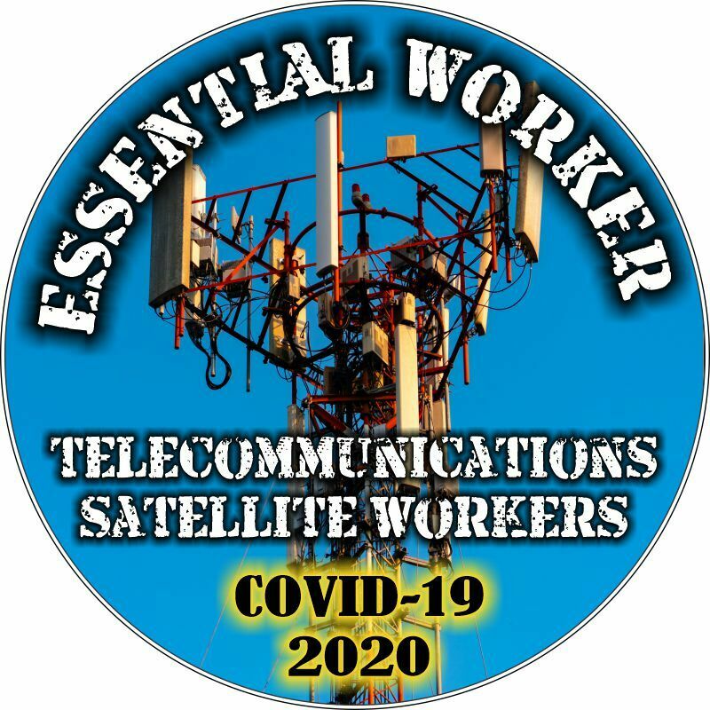 Essential Worker Sticker - Telecommunications/Sat Window Decal - Various Sizes - Powercall Sirens LLC