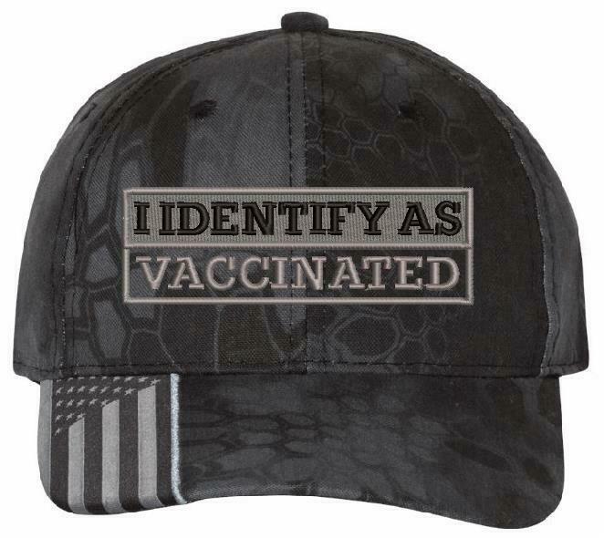 I Identify as VACCINATED Hat - Kryptek Typhoon/Highlander Adjustable hat Choice