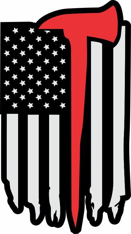 American Axe Flag Firefighter Red Line Decal Graphic USA Punisher - Powercall Sirens LLC