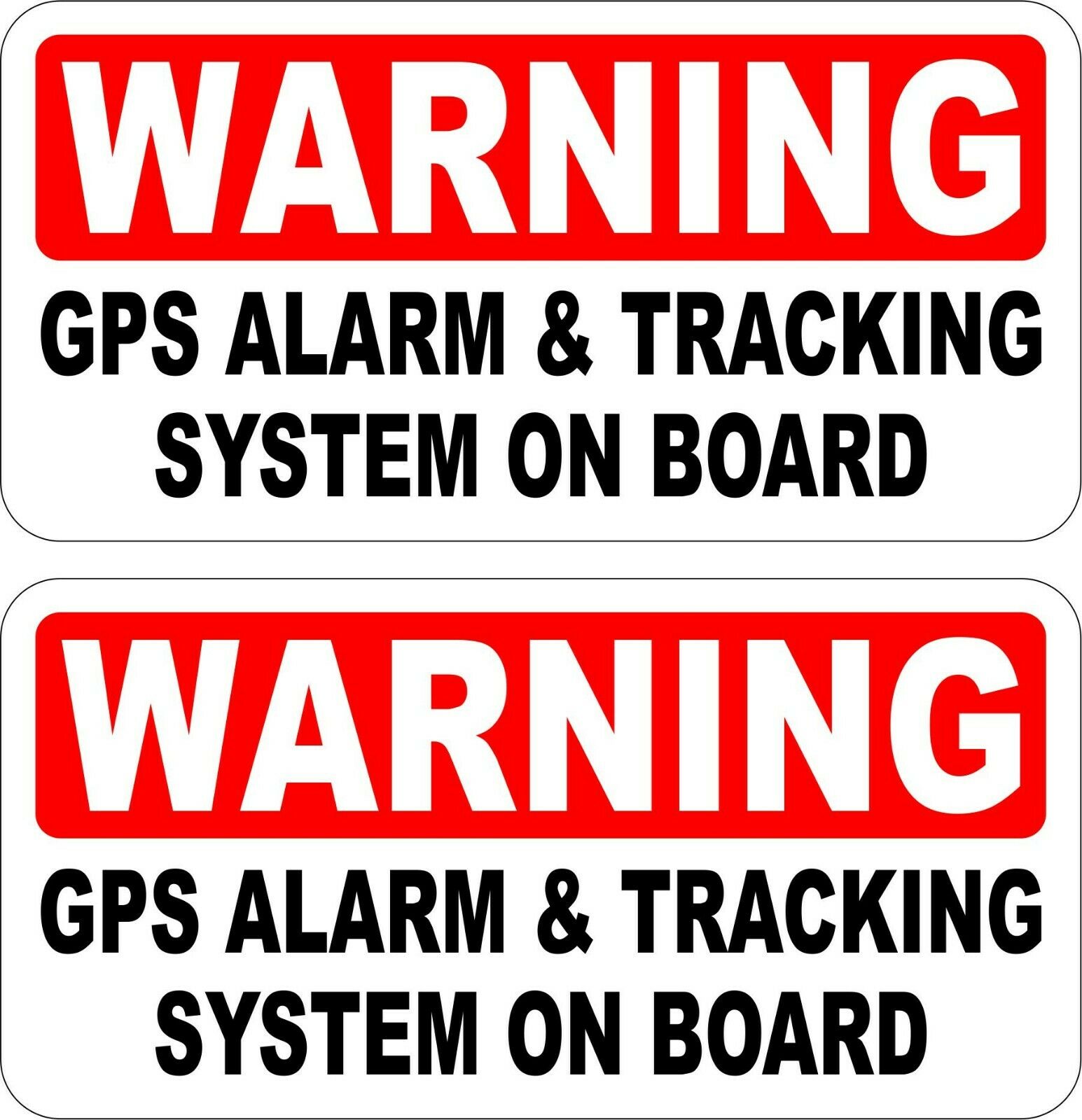 Warning GPS ALARM & TRACKING 6"x3" decals - Security Window - Quantity of 2 - Powercall Sirens LLC
