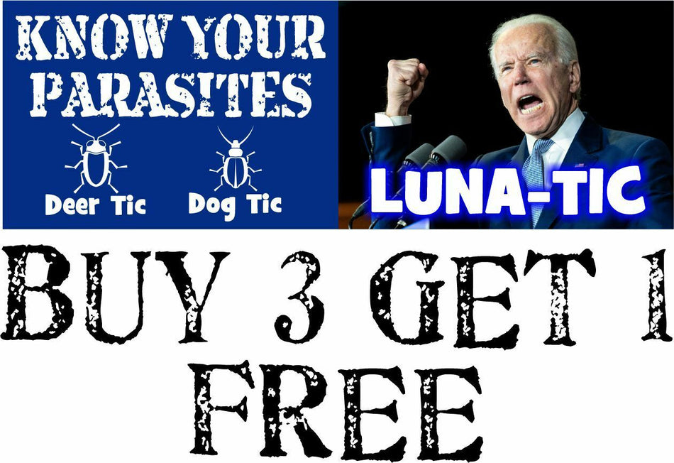 SLEEPY JOE BUMPER Know your parasites LUNATIC 8.7" x 3" Bumper Sticker - Powercall Sirens LLC