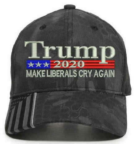 Trump Make the Liberals Cry Again Outdoor Cap Typhoon Hat with Flag Brim - Powercall Sirens LLC