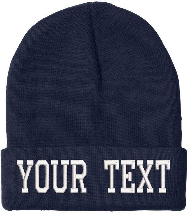 Custom Embroidered Winter Hat Choice of Text up to 8 Characters Cuff or Beanie - Powercall Sirens LLC