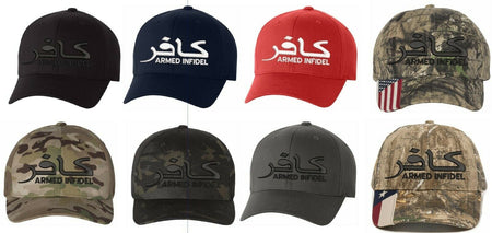 Armed Infidel Embroidered Flex fit or Adjustable Ball Cap - Various Options - Powercall Sirens LLC