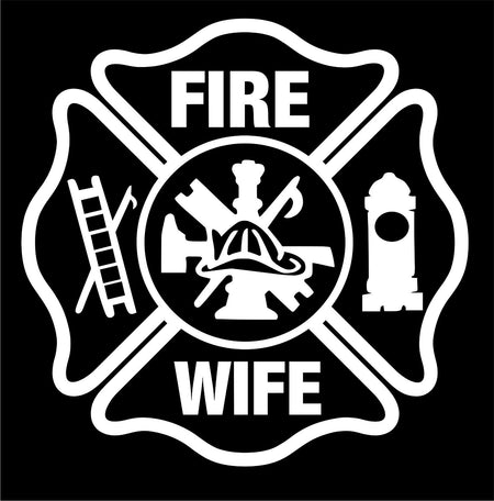 Firefighter Stickers - Fire Wife 5" Maltese Sticker-Maltese Decal Various Colors - Powercall Sirens LLC