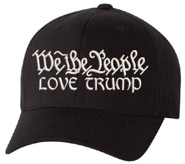 We The People "LOVE TRUMP" Flex Fit 6277 Embroidered Low Profile Ball Cap - Powercall Sirens LLC