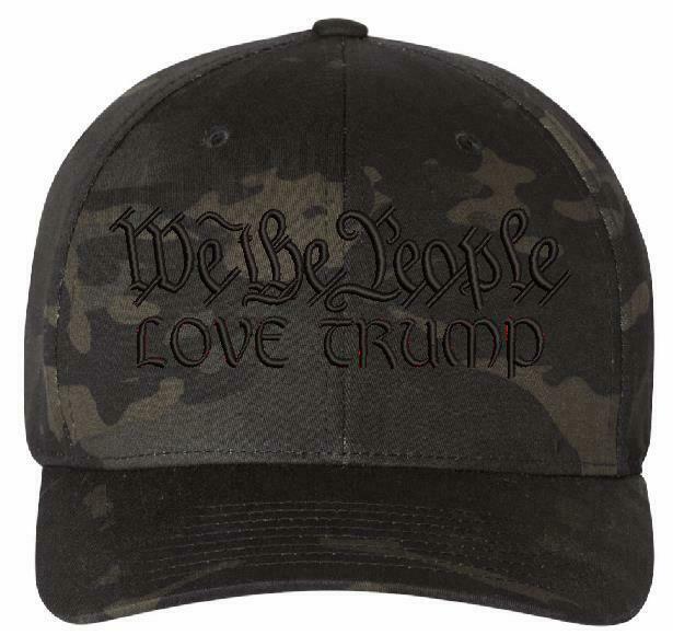 We The People "LOVE TRUMP" Flex Fit 6277 Embroidered Low Profile Ball Cap - Powercall Sirens LLC