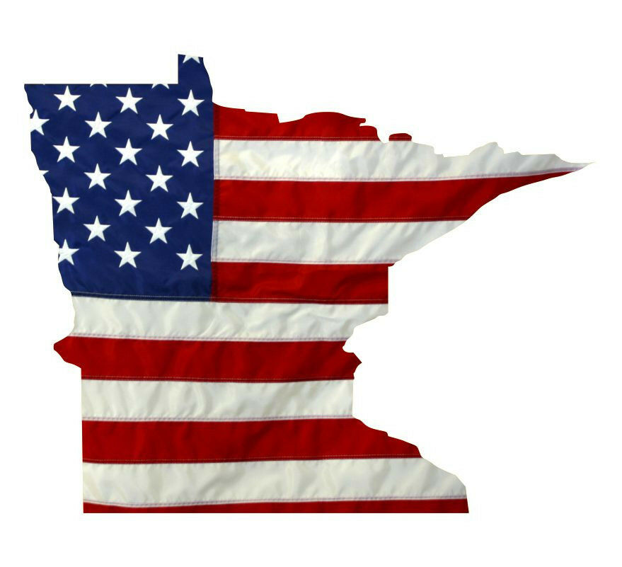 State of Minnesota Realistic American Flag Window Decal - Various Sizes - Powercall Sirens LLC