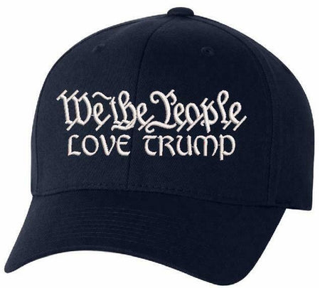 We The People "LOVE TRUMP" Flex Fit 6277 Embroidered Low Profile Ball Cap - Powercall Sirens LLC