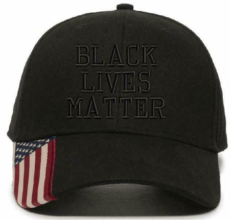 Black Lives Matter Embroidered Hat - AH-30 Adjustable or USA-300 Flag Hat - Powercall Sirens LLC