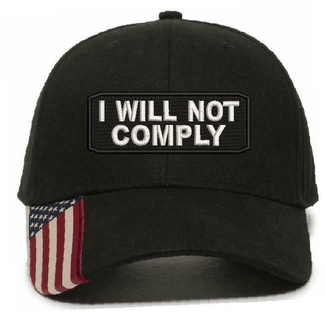 I WILL NOT COMPLY HAT - 2nd amendment embroidered adjustable ball hat ball cap - Powercall Sirens LLC