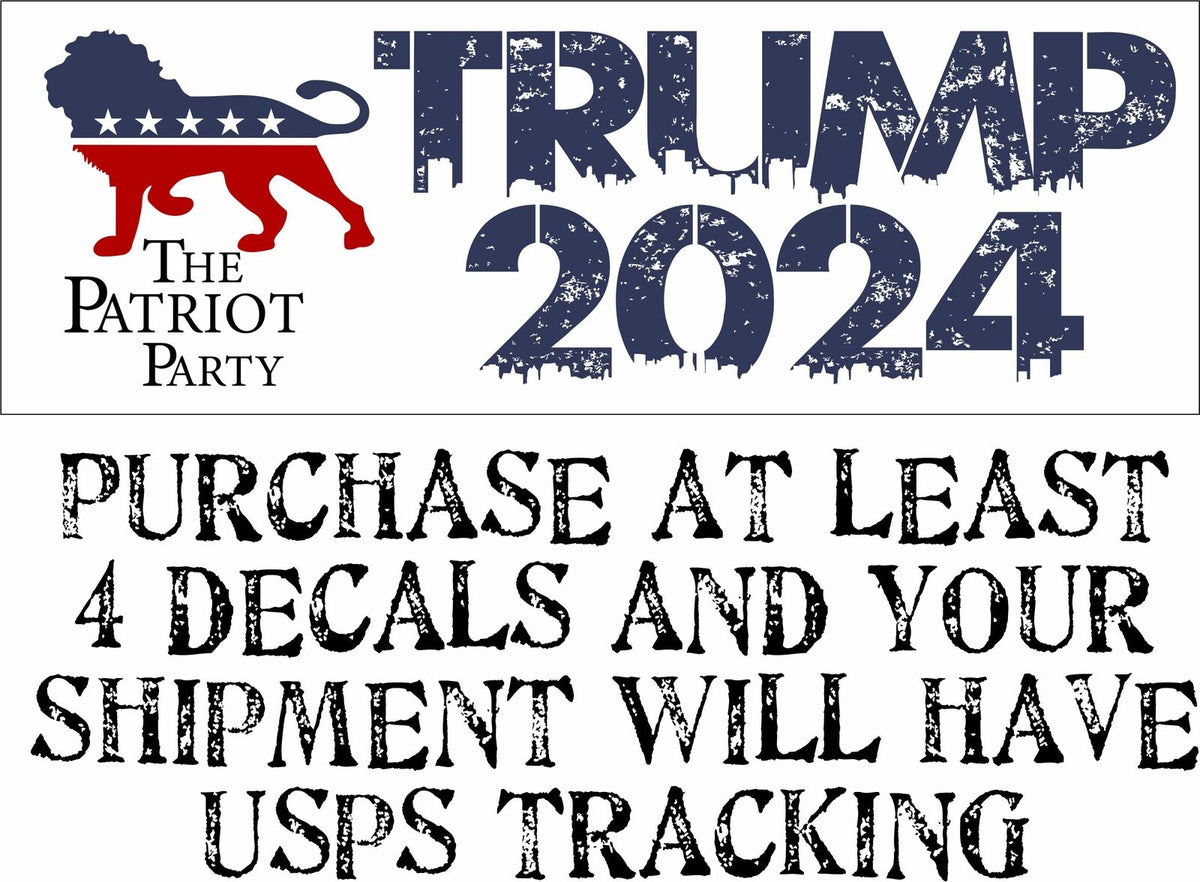 Patriot Party Trump 2024 Lion Bumper Sticker 8.6" x 3" Patriot Party Trump - Powercall Sirens LLC