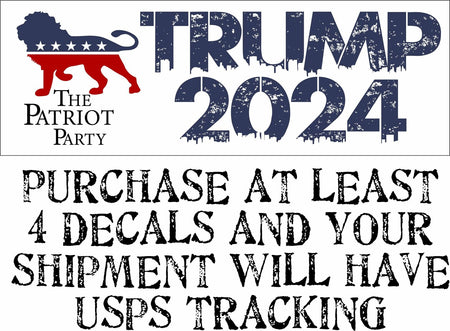 Patriot Party Trump 2024 Lion Bumper Sticker 8.6" x 3" Patriot Party Trump - Powercall Sirens LLC